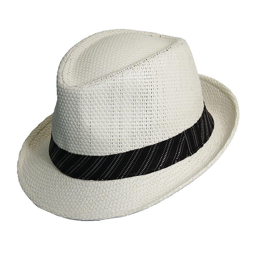 Distressed fedora in white glazed toyo — East Village Hats